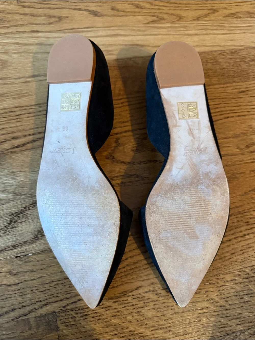J. Crew Black Suede Pointed D'Orsay Flats